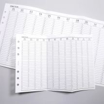 Einfache vertikale Jahresplan-Checkliste, A6-Planer, Einlage, Tagebuch, Nachfüllung, dreifach gefaltete Füllpapiere für 6-Loch-Ordner-Organizer