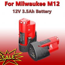 12V Per Milwaukee Batteria 3500mAh Per Milwaukee M12 XC 48-11-2410 48-11-2420 48-11-2411 48-11-2412 M12B2 Batteria per utensili a batteria