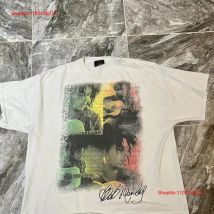 Vtg Bob Marley Music Reggae T Shirt Y2K Size 2XL vintage Washed Stretched graphic Top For Everyday Wear Casual fashion