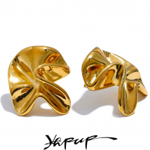 Yhpup 316l Stainless Steel Irregular Flower Stud Earrings Metal Fashion Waterproof Creative Modern Jewelry Women Bijoux Gift