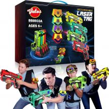 VATOS-Juego de batalla con etiquetas láser, juego de pistola eléctrica infrarroja, juguete para niños x4, fiesta de equipo para niños y niñas, juego para interiores y exteriores, regalos de navidad