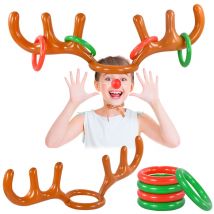 Weihnachten aufblasbare Rentier Geweih Hut Ring Werfen lustige Familie Spiel Kinder Geschenk Spielzeug Weihnachten Party liefert 2024 Weihnachten Home Decor