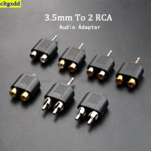 Cltgxdd 1-częściowy 3-biegunowy 3,5 mm podwójny kanał jack stereo męski para 2 wtyczki RCA żeński adapter Y rozdzielacz RCA złącze adaptera audio