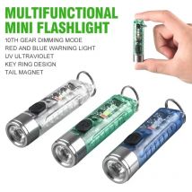 Wielofunkcyjny Mini podręczna latarka LED światła przenośny brelok MagneticTorch USB akumulator światła lampa kempingowa awaryjnego Uv