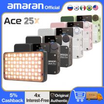 Amaran Ace 25x Pannello luminoso LED bicolore tascabile Mini luce video 2700K-6500K Batteria 4500mAh con ricarica rapida PD per TiKTiok