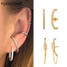 Igła ze srebra próby 925, minimalistyczne kryształowe kolczyki sztyfty dla kobiet kolczyk do piercingu Party luksusowa biżuteria drobne akcesoria