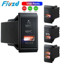 12V 24V USB Car Charger Socket QC PD 3.0 USB Car Charger Auto Mobile Phone Charger Adapter Fast Charging LED for Boat Motorcycle