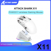 Mouse da gioco ATTACK SHARK X11 con dock di ricarica magnetico, sensore da gioco PAW3311, 22000 DPI