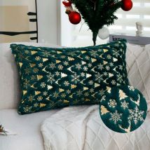 30x50 45x45 Weihnachtsbaum Schneeflocke Elch Foliendruck Dekorativer Kissenbezug Weicher Plüsch Weihnachtskissenbezug Wohnzimmer Sofa