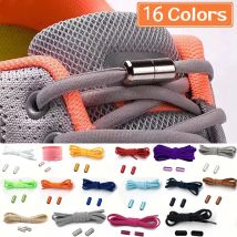 1 Paio di Nuovi Lacci Elastici Senza Nodi con Chiusura in Metallo per Sneakers di Bambini e Adulti, Lacci Rapidi a Semicerchio