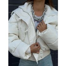 Street Zipper Cropped Cotton Padded Coat Women Solid Lapel Full Sleeve Buttons Pocket Coats 2025 Autumn Winter Lady Chic Outwear