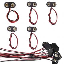 T-Typ 9V Batterie anschluss, langes Kabel, harte Schale, schwarz/rotes langes Kabel 5.9 ". insgesamt 15 Stück