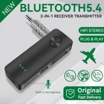 2 w 1 Bluetooth 5.4 Nadajnik i odbiornik audio 3,5 mm AUX Hifi Stereo Muzyka Bezprzewodowy adapter z mikrofonem Do samochodu Samolot TV PC Słuchawki Głośnik【Nadaje się do dźwięku w samolocie】