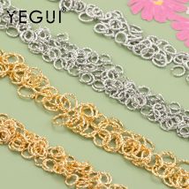 YEGUI-Accesorios de joyería M603, sin níquel, chapado en rodio de oro de 18k, anillo de salto de 0,3 micras, fabricación de joyas, collar de pendientes diy