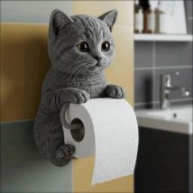 Wall Mounted Toilet Paper Roll Holder Decorative Cat Shape Paper Stand Funny Animal Roll Storage Rack Kitchen and Bathroom Use