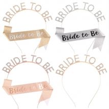 Bride To Be Glitzerschärpe und Tiara, Krone, Strass-Stirnband für Teambride, Junggesellinnenabschied, Hochzeit, Party, Dekoration, Zubehör