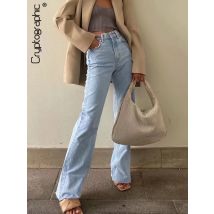 Cryptographic Casual Fashion Straight Leg Women's Jeans Denim Bottom Harajuku Boyfriend Long High Waist Baggy Jeans Fall Pants