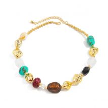 Lacteo Vintage Colored Acrylic Resin Beaded Choker Necklace Women 2026 New Fashion Exquisite Adjustable Charm Jewelry Accessory