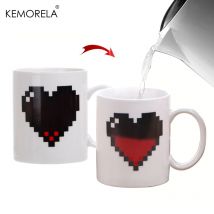 330ML brzoskwiniowego serca zmieniająca kolor kubek ceramiczny nowość magiczny kubek kreatywnego