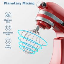 Edelstahl 6-Draht-Peitsche für Kitchen aid Schneebesen aufsatz, für 1, 5-5qt Titel kopf mischer, Mehlkuchen-Schneebesen, spülmaschinen fest