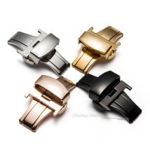 Schmetterlingsschnalle Armbandknopf Edelstahl 18mm 20mm 22mm 10mm 12mm 14mm 16mm Riemenschließe Doppeldruckfaltschließe