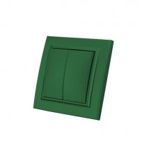 Grüne Wand Wipp schalter EU Standard Knopf Lichtsc halter klassische Spray Kunststoff platte 2 Gang 1 Weg AC Flamm schutzmittel ein/aus Weg