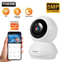 Telecamera WiFi Fuers 5MP Compatibile con Tuya Smart Home, Videocamera IP Wireless per Interni con Tracciamento Automatico, Monitor di Sicurezza per Bambini