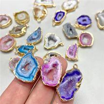 Natürliche Stein Druzy Achate Anhänger Unregelmäßige Druzy Kristall Quarz Charme für Schmuck, Die DIY Handgemachten Healing Ohrring Halskette