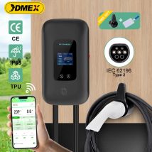 JDMEX EV Stazione di ricarica 16/32A Caricatore per auto per veicoli elettrici EVSE Wallbox Montaggio a parete 7.6/11/22KW Tipo2 Cavo IEC62196 Controllo APP
