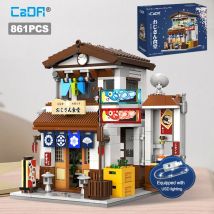 Cada LED Città Stile giapponese Casa della mensa Architettura Building Blocks Tutta la notte Canteen Figure Giocattoli dei mattoni per i regali del capretto