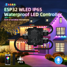 IP65 Waterproof DOMRAEM ESP32 WLED 2CH LED Controller | Outdoor Use, 20A Fuse & Music Sync | Supports WS281X SK6812 APA102   ICs