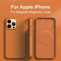 For Magsafe magnetisches Leder flüssige Silikon hülle für Apple iPhone 14 13 Pro Max plus Mini-Animation kabelloses Lade zubehör