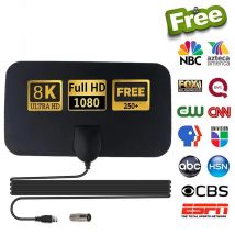 4K TV-Antenne 1080P DVB-T2 Booster HD für globale digitale TV RV im Freien 50 Meilen Autoantenne Indoor TV FM Radio Kanal TV-Antenne