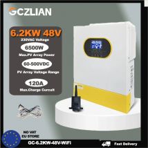 Convertitore ibrido 48v 6.2KW 220V off grid Convertitore solare ibrido 120A MPPT Regolatore di carica solare Carica batteria al litio