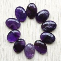 Natürlicher Amethyst-Stein, hochwertige ovale Cab-Cabochon-Steinperlen, 18 x 25 mm, für Schmuckzubehör, Großhandel, 10 Stück/Los kostenlos