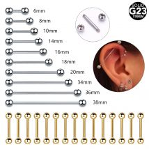 1/5PCS Titan Außengewinde Zunge Helix Piercing Lange Industrielle Barbell Ring Sexy Nippel Bar Ohr Piercings schmuck 6-38mm