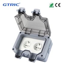 GTRIC Outdoor Wall Waterproof Sockets EU FR UK US Standard Power Plug 250V 16A IP66 Weather Dust Proof Outside Master Dual Plug