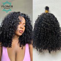 Afro Kinky Curly Bulk Hair For Braiding 100% Human Hair Extensions For Braids Double Drawn Bulk Hair Bundles No Weft 100g/bundle