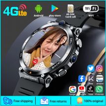 4G Android Smart Watch 2025 Dual Camera Wifi 4G SIM Card Wireless Fast Internet Access GPS APP Download Men Women SmartWatch
