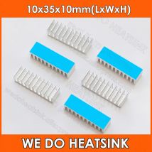 WIR MACHEN KÜHLKÖRPER, 10 x 35 x 10 mm, Aluminium-DIP-Kühlkühler, Kühlkörper mit blauem, wärmeleitendem Wärmeübertragungs-Klebepad