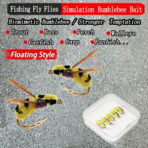 5/10 Stücke/Mit Fliegen Box-Trockenfliegen Schwimmende Hummel Angeln Für Karpfen/Forelle Fliegenköder Köder Kohlenstoffstahl Haken-Größe # 10
