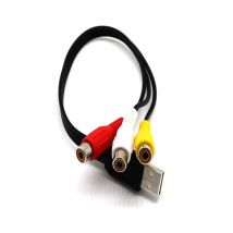 USB Male to 3RCA RGB Female AV Audio Video Composite Cable Cord Adapter Converter Connector Component Lead RCA Cable