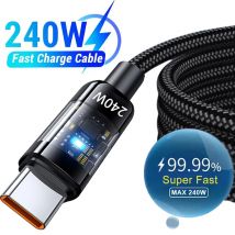 240W USB-C-Kabel Schnellladekabel für Laptop Tablet iPad iPhone17 16 15 Samsung Xiaomi17 Huawei USB-C-Ladekabel 1m 2m