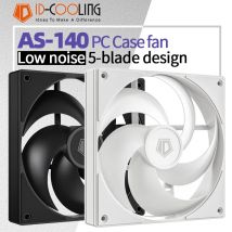 Raffreddamento ID AS 140 Volume d'aria elevato 14 cm 5 foglie Design silenzioso Ventola per PC Interfaccia serie PWM per radiatore di raffreddamento ad acqua CPU