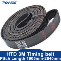 Powge htd 3m Zahnriemen lp = 1905 2388 2460 Breite 6-30 htd3m-3m-3m Gummi