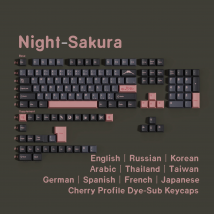 Copritasti Cherry GMK Night Sakura Layout ISO tedesco francese giapponese spagnolo per tastiera meccanica Mx Switch