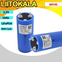 LiitoKala 3,2 V 50 Ah LiFePO4-Batterie 60145 Lithium-Eisenphosphat für 12 V 24 V 36 V Off Grid Solarenergie Auto Golfwagen Campingausflug