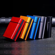 20 Sticks Metall Aluminium legierung tragbare rot blau gold grau schwarz rauchen Geschenk Schieben Zigaretten etui benutzer definierte Logo Aufbewahrung sbox
