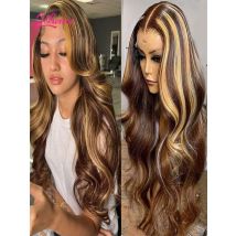 Silkwave P4/27 Evidenziare Ombre Marrone Dell'onda Del Corpo 13x6 Parrucca Dei Capelli Umani 13x4 Hd Del Merletto Prepizzicato 30 Pollici Parrucche Colorate Per Le Donne