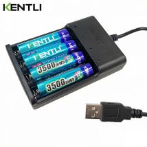 KENTLI  AA 1.5V 3500mWh lithium li-ion rechargeable battery +4 Channel polymer lithium li-ion battery batteries charger